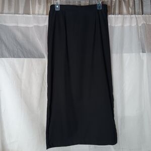 Clio Vintage Women's Size M Black Maxi Skirt w/Left Side Slit
